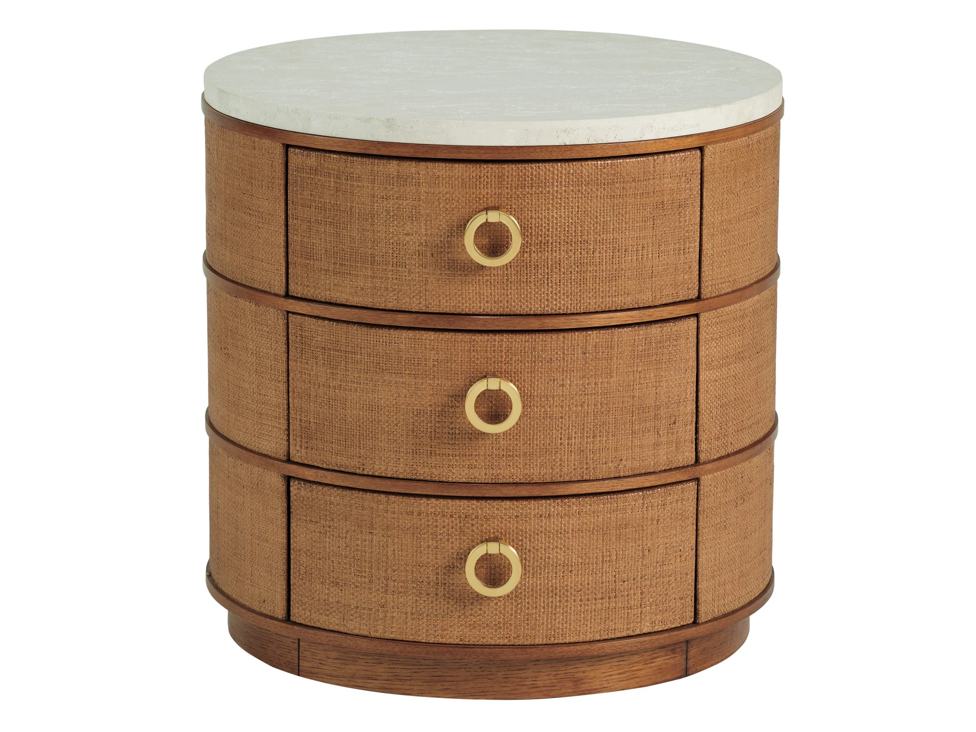Tommy Bahama Palm Desert Banning Raffia Round Lamp Table