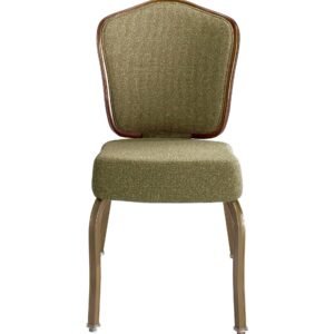 8105 Wood Back Aluminum Stacking Chair - Wood Back Metal Stacking Chair
