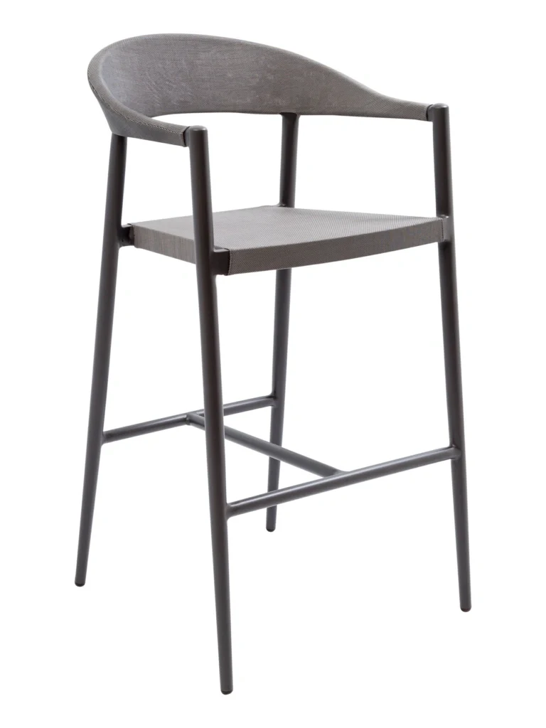 FLS TEX-01B Bar Stool - Anthracite frame / Anthracite sling back and seat