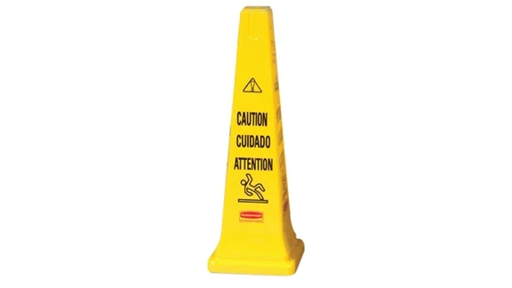 Multilingual "Caution" Floor Cone, 36", Yellow - Rubbermaid Multilingual "Caution" Floor Cone, 36", Yellow 5x per pack