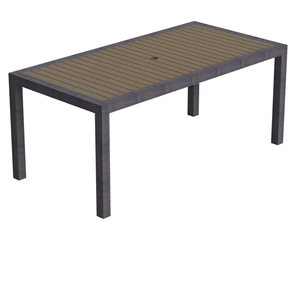 Marbella Rectangle Dining Table with Alumawood Top - Wicker