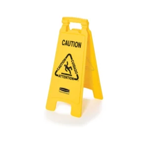 MULTILINGUAL CAUTION SIGN, 2 SIDED, 26" YELLOW - Rubbermaid Multilingual "Caution" Floor Cone, 36", Yellow 5x per pack
